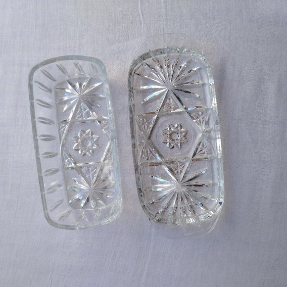 Vintage Anchor Hocking Prescut Clear Butter Dish - Picture 3 of 10